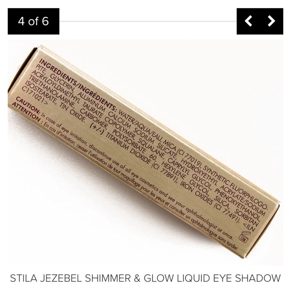 NEW Stila Shimmer & Glow Liquid Eyeshadow Glitter 0.153 fl oz 4.5 mL Jezebel NIB